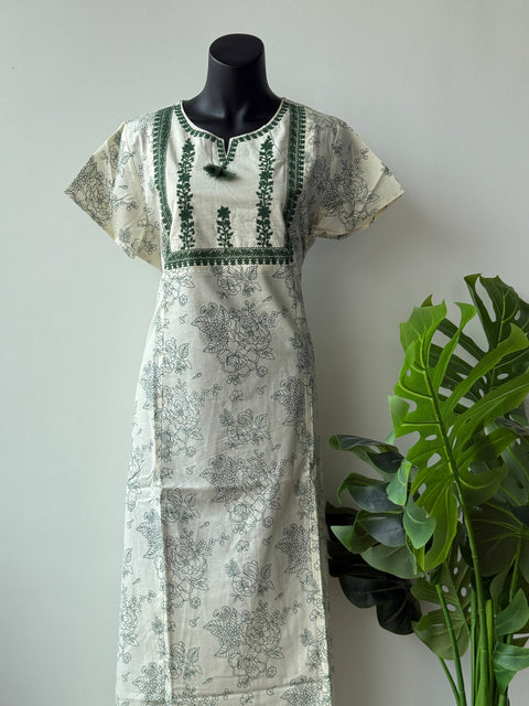 Printed cotton nighty