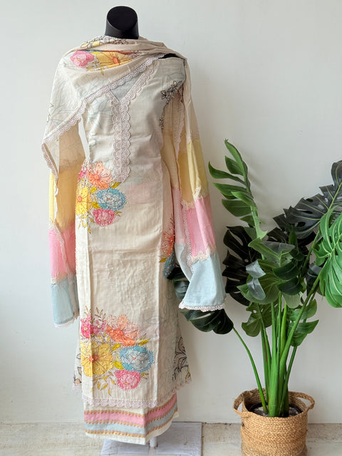 Printed pure cotton suit material