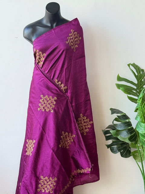 Kolam emb sana silk saree