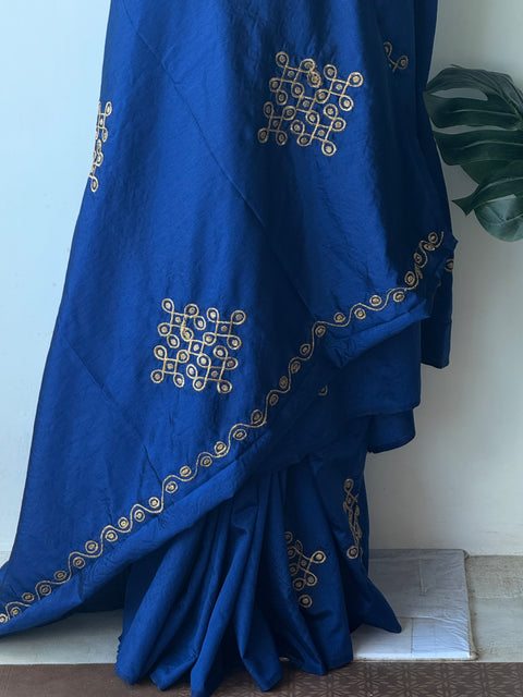 Kolam emb sana silk saree