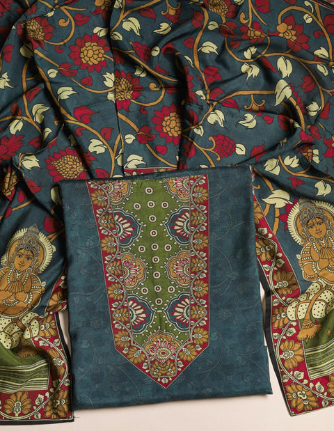 Kalamkari Printed dola silk suit material