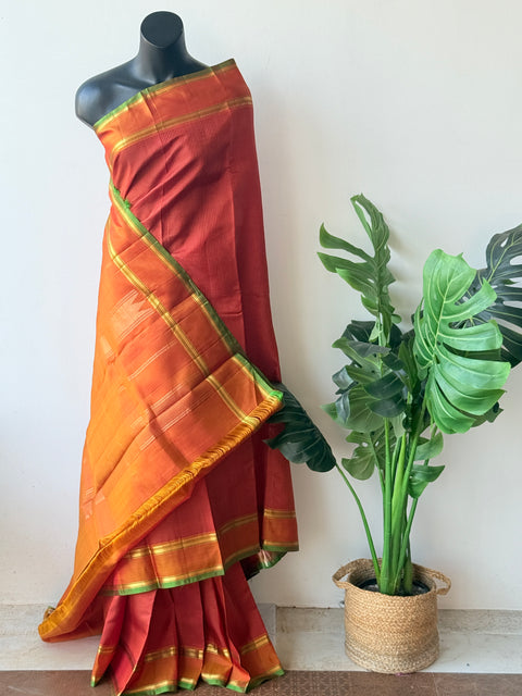 Small checked pure silk saree