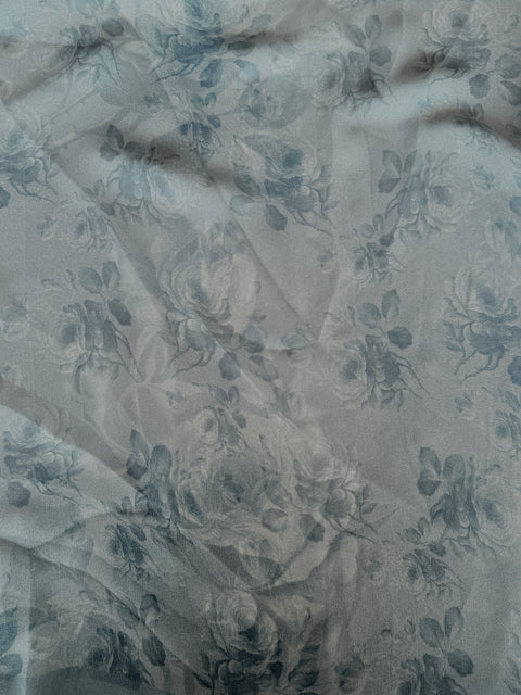 Floral printed georgette saree