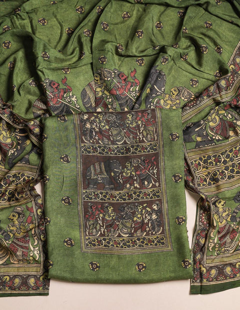 Kalamkari Printed dola silk suit material