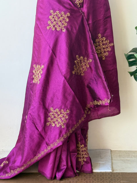 Kolam emb sana silk saree