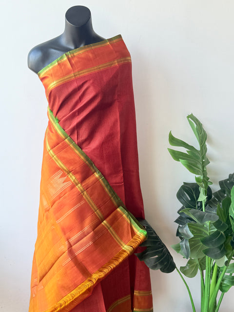 Small checked pure silk saree