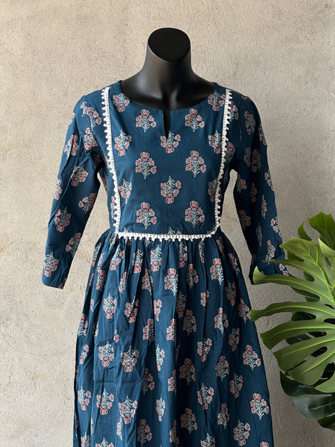 Indigo printed readymade kurti