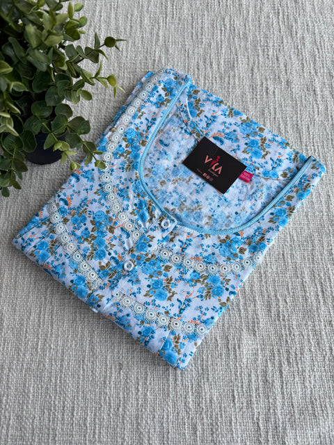 XL size printed cotton nighty