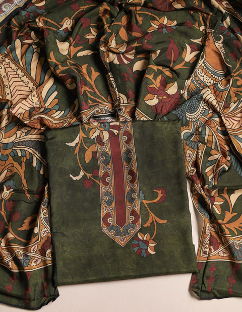 Kalamkari Printed dola silk suit material