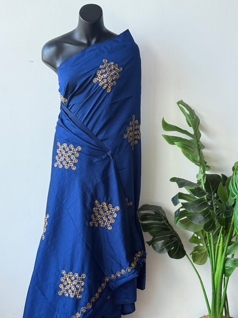 Kolam emb sana silk saree