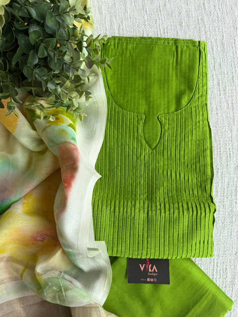 Mul chanderi dupatta suit set