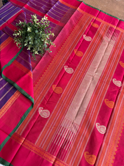 Purple pink Chettinad Cotton saree