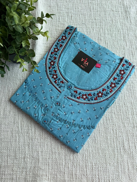 L size printed cotton nighty