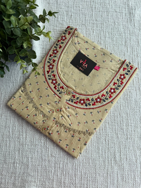 L size printed cotton nighty