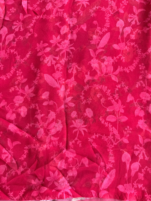 Floral printed georgette saree