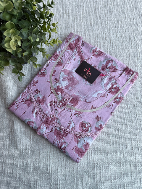 L size printed cotton nighty