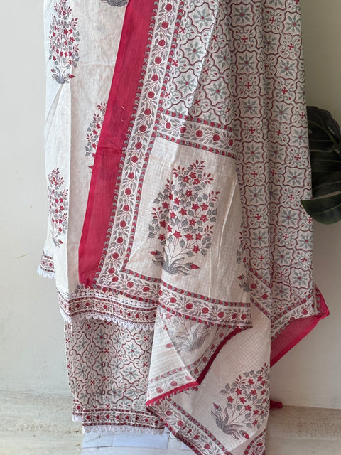 Printed cotton harem pant suit set