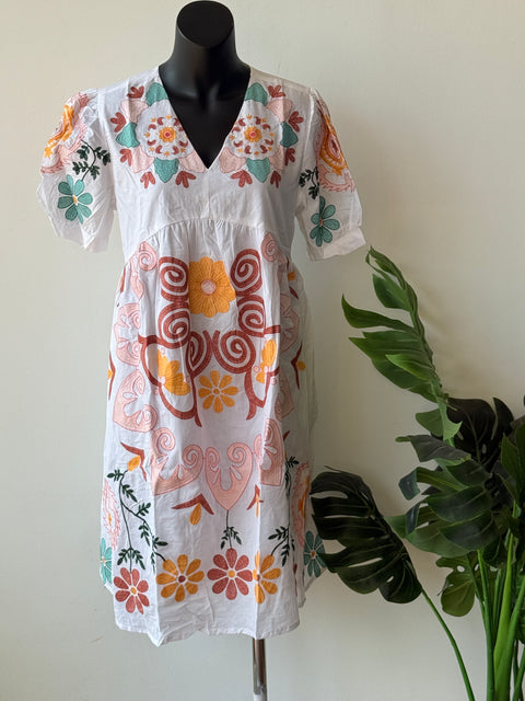 Embroidery short frock