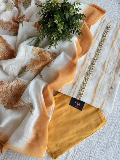 Tie and dye cotton linen suit material