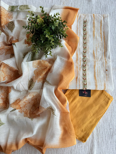 Tie and dye cotton linen suit material