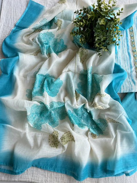 Tie and dye cotton linen suit material