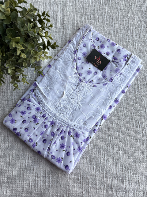 XL size printed poly cotton nighty