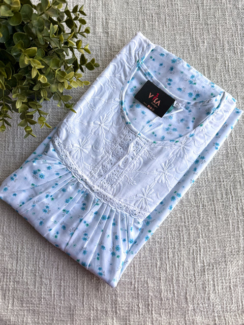 XL size printed poly cotton nighty