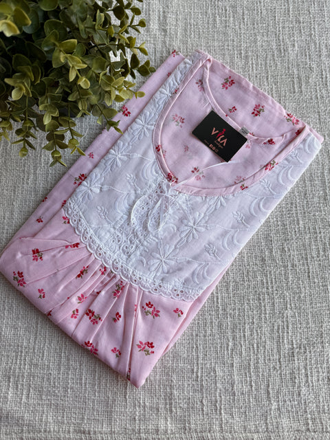 XL size printed poly cotton nighty