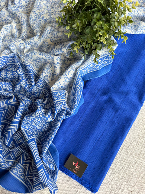 Blue Vikhadi cotton salwar material