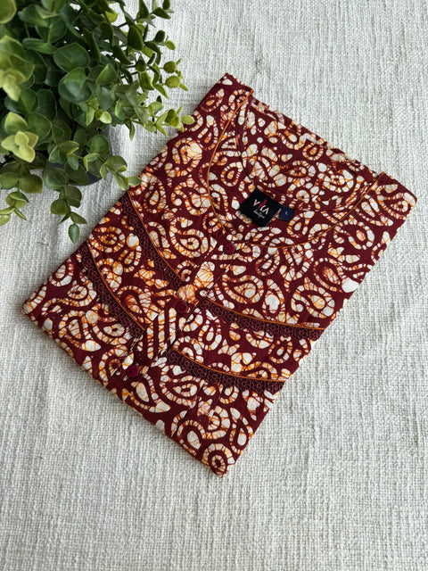 L size Batik printed cotton nighty