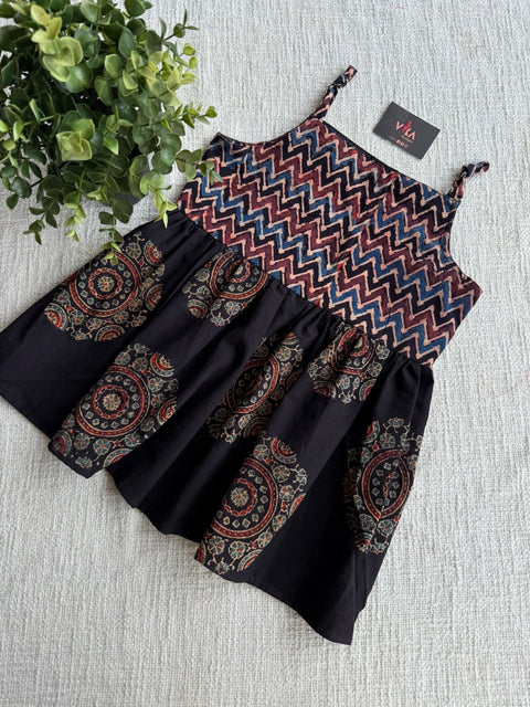 Ajrakh Printed pure cotton Frock