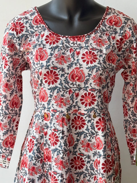 Floral printed cotton frock