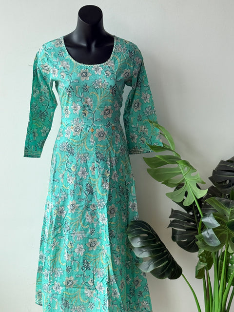 Floral printed cotton frock