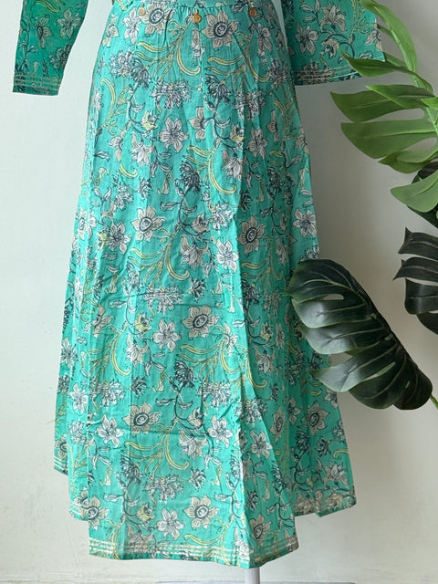Floral printed cotton frock