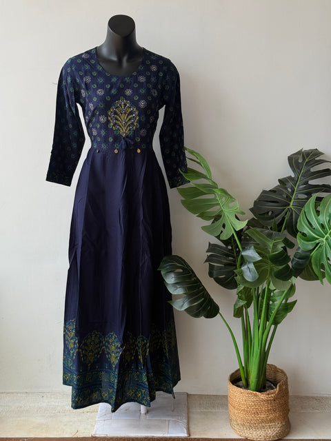 Printed Rayon Anarkali kurti