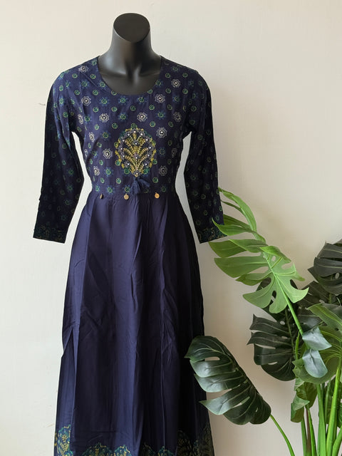 Printed Rayon Anarkali kurti