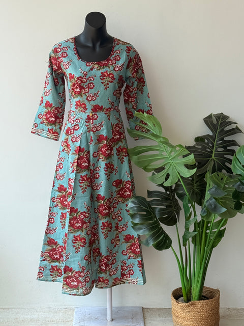 Floral printed cotton frock