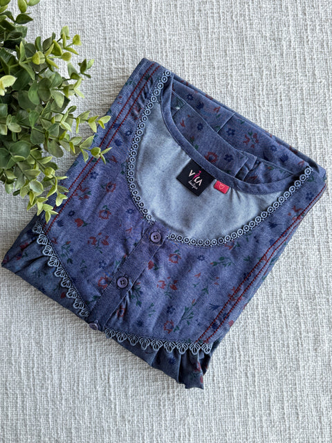 Premium Emb Tencel Denim Nighty