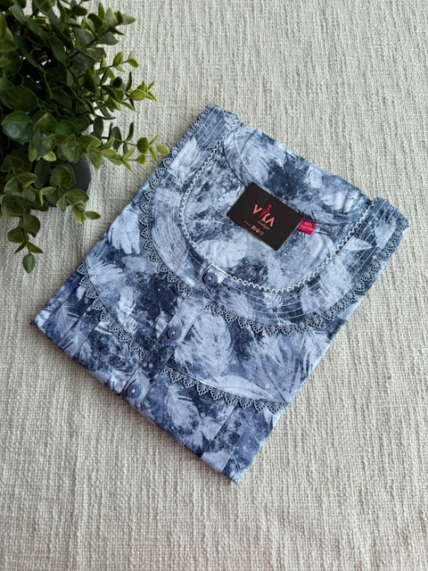 L size printed cotton nighty