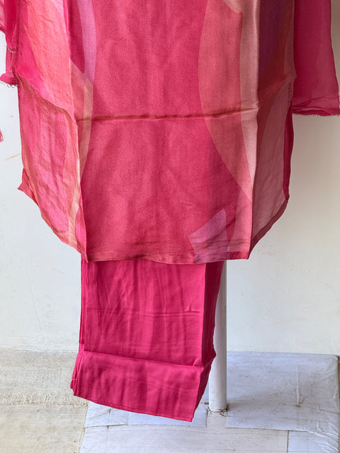 Printed tissue organza suit set