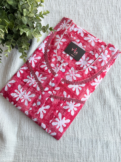 L size printed Batik cotton Nighty