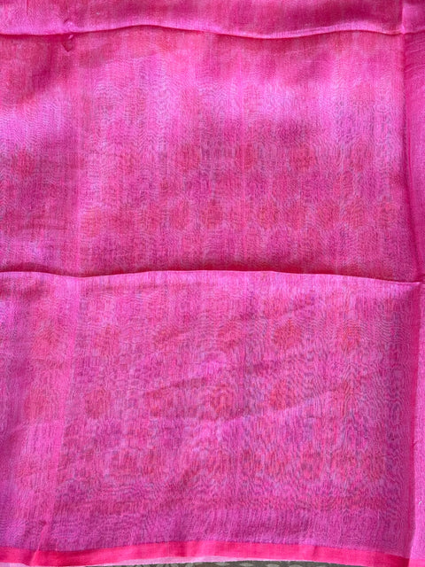 Printed silk Linen saree