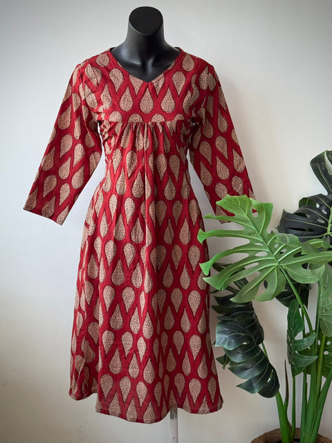 L size printed A line kurti