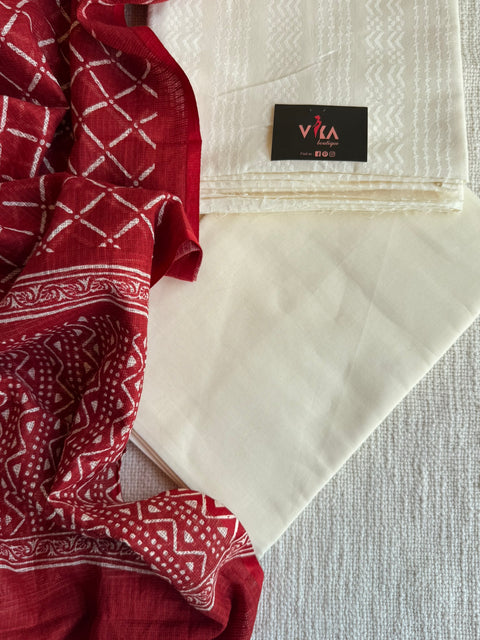 Off White Dobby salwar material
