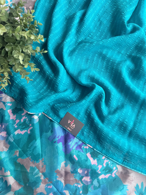 Chiffon saree with Printed blouse