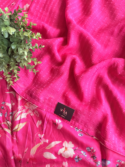 Chiffon saree with Printed blouse