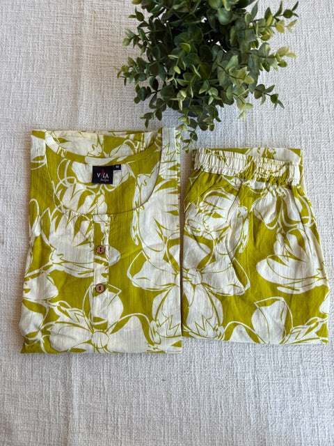 M size printed Cord Night suit