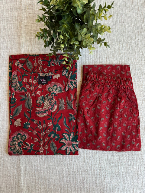 M size printed Cord Night suit