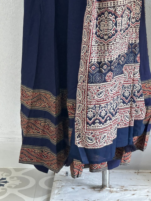 Blue Rayon Anarkali readymade set