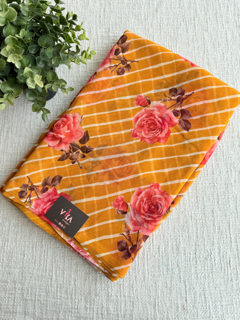 Floral printed georgette saree